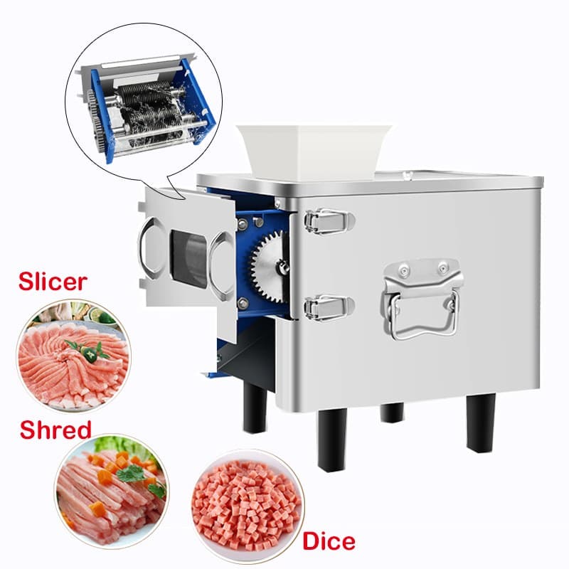 Cortadora de Carne Comercial de Sobremesa 200 kg/h para Carnicerías | Multifunción 850W 85C
