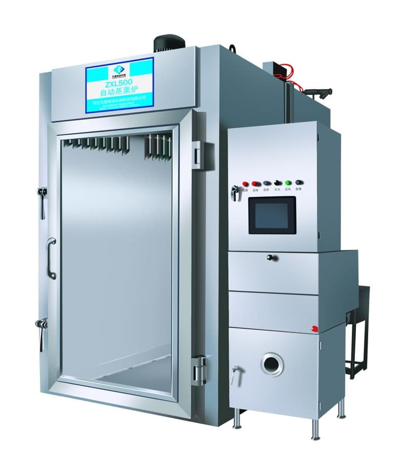 Horno Ahumador Industrial ZXL-500 – Capacidad 500 kg/ciclo – Incluye 2 carros y generadores – 380V –
