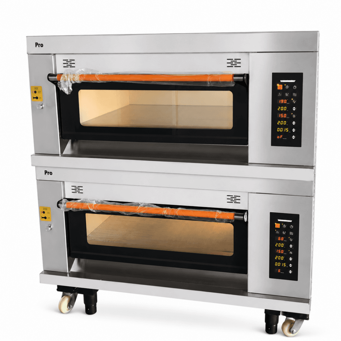 Horno Eléctrico de Piso 2 Cámaras 6 Bandejas 400×600mm con Vapor y Piedra S-203F - FULL