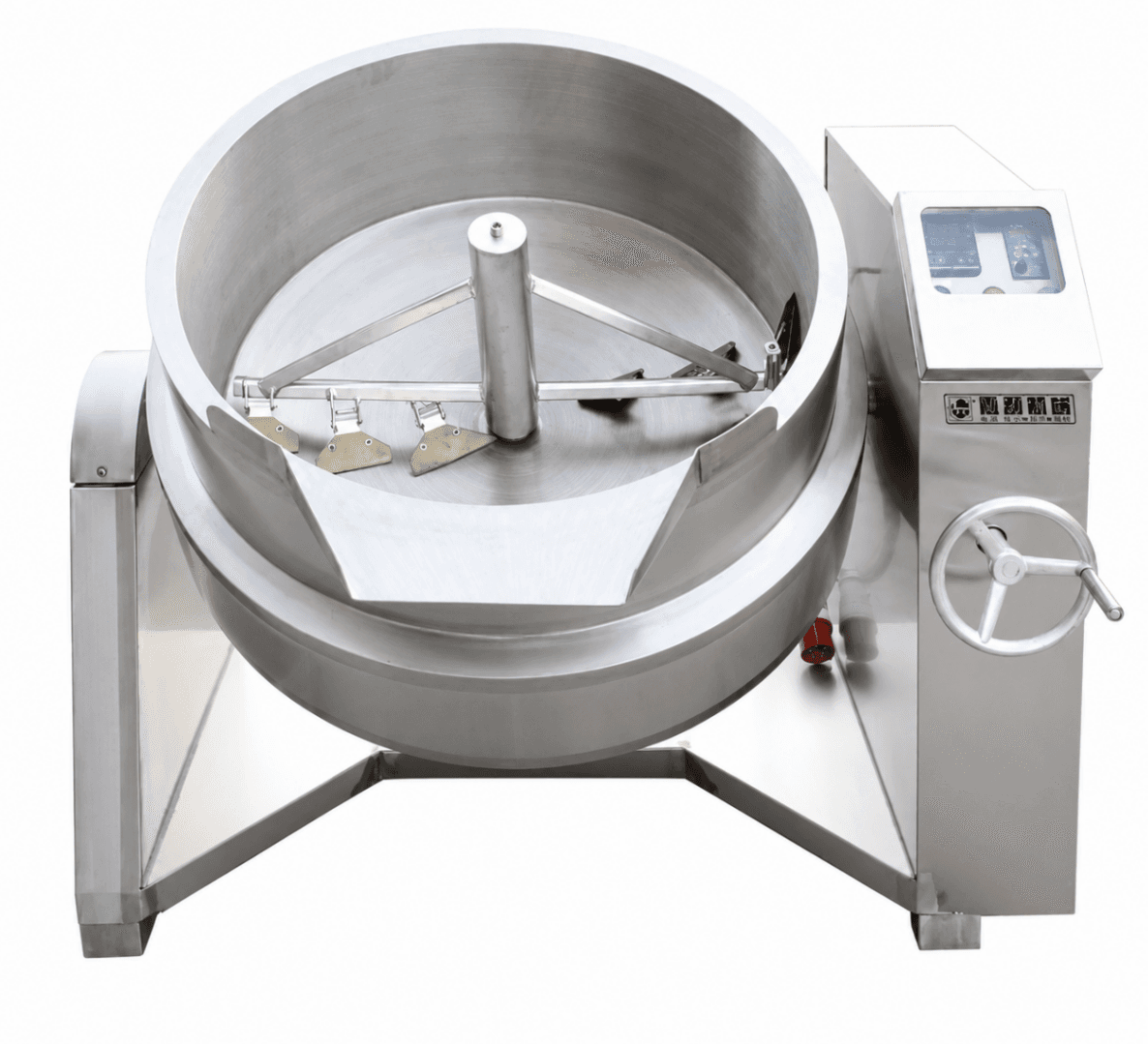Tilting Kettle / Tilting Cooking Pan 200 L with Electric Heating, Manual Tilting and Mixer - BASIC