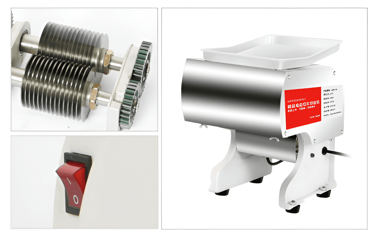 Cortadora de Carne Comercial 150 kg/h para Carnicerías | Diseño de Sobremesa 550W 70