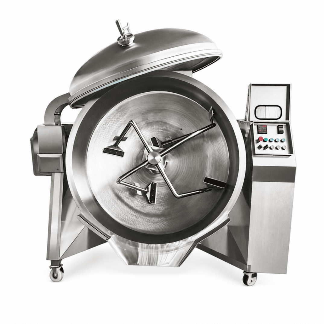 Tilting Kettle / Tilting Cooking Pan 600 L with Direct Gas Heating, Electric Tilting, Mixer and PLC - FULL