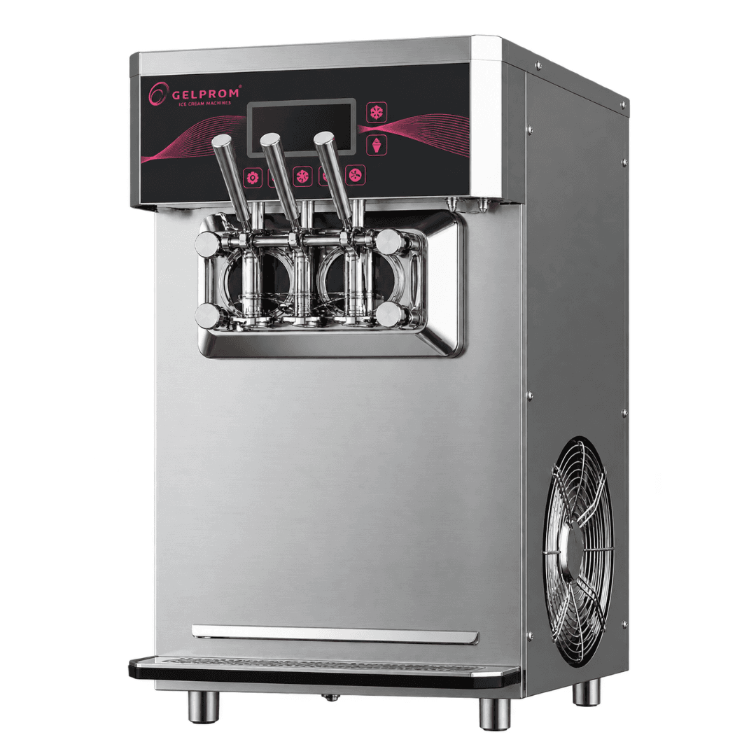 Máquina profesional de helado suave GP300T – sobremesa, 2 sabores + mix