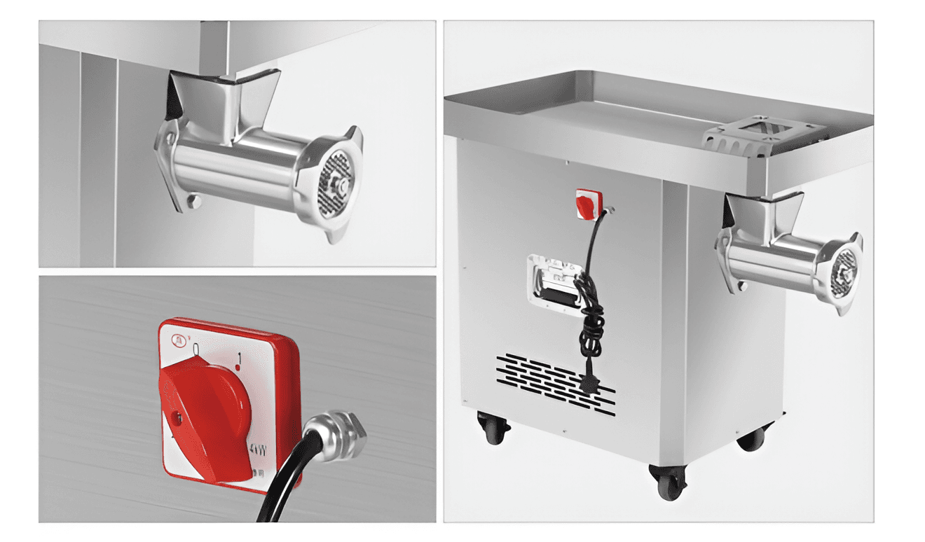 Picadora de Carne Industrial 450 kg/h para Carnicerías | Diseño de Tolva 2200W BL-DJ-32A
