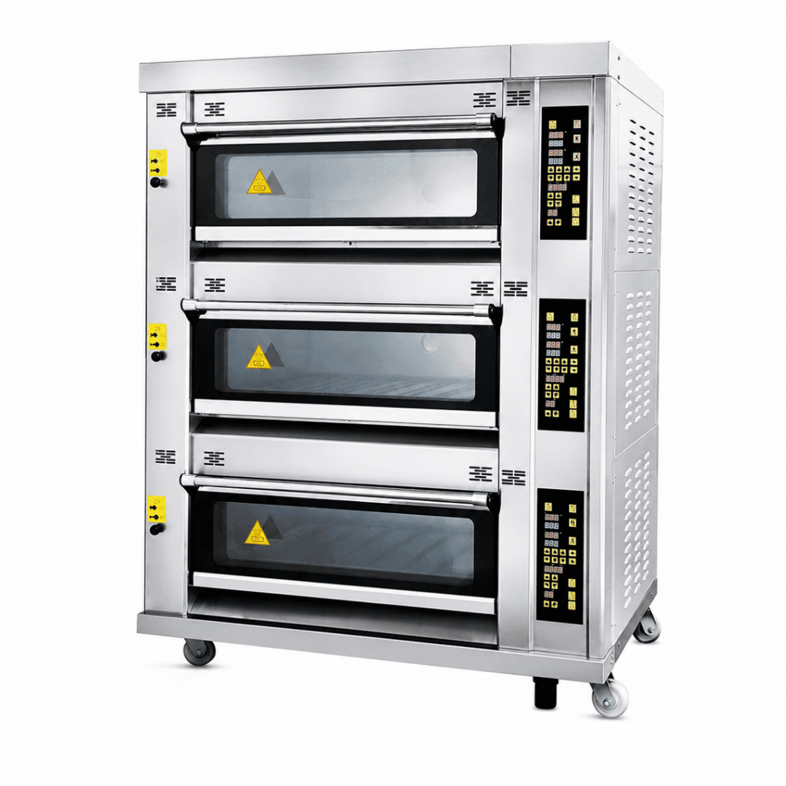 Horno Eléctrico de Piso 3 Cámaras 6 Bandejas 400×600mm con Vapor y Piedra S-302F - FULL
