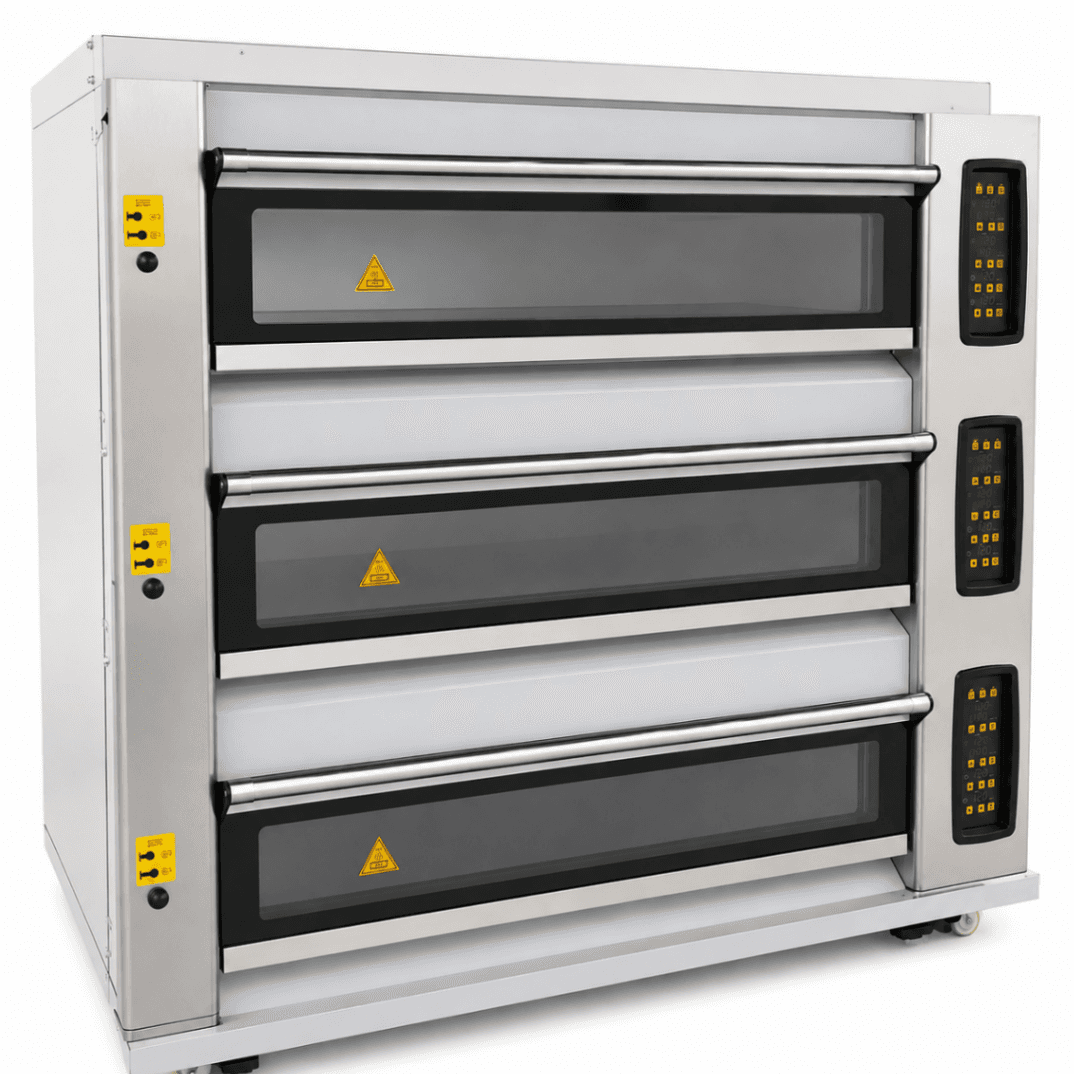 Horno a Gas de Piso 3 Cámaras 9 Bandejas 400×600mm con Vapor y Piedra S-303GF - FULL
