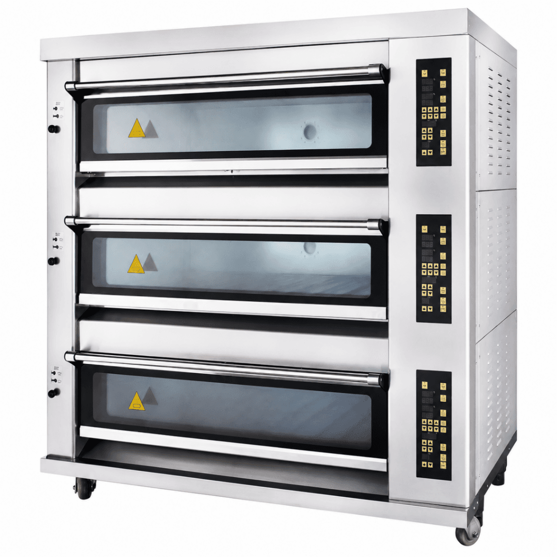 Horno Eléctrico de Piso 3 Cámaras 15 Bandejas 400×600mm con Vapor y Piedra S-305F - FULL