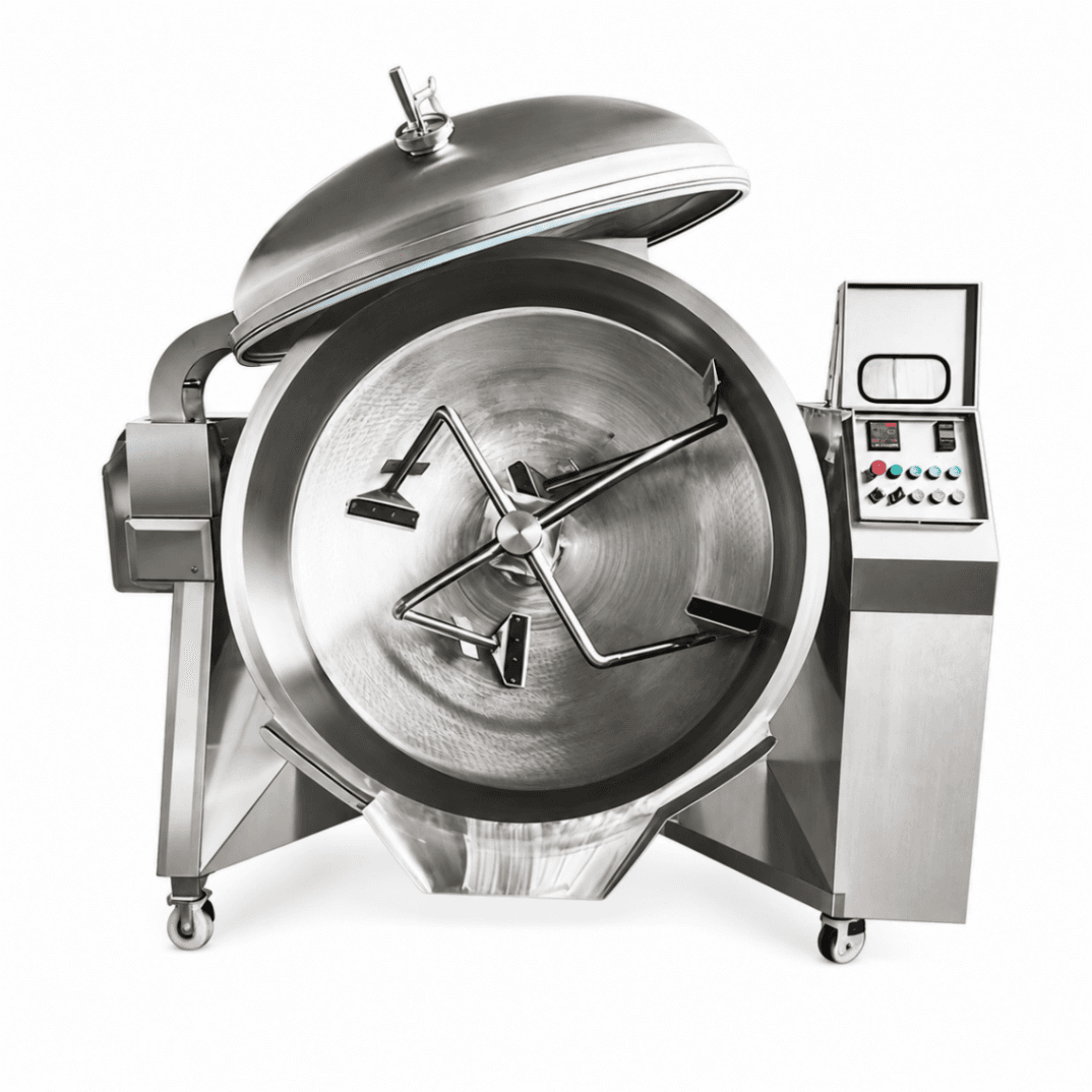 Tilting Kettle / Tilting Cooking Pan 400 L with Indirect Gas Heating, Electric Tilting, Mixer and PLC - FULL