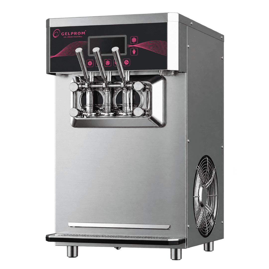 Máquina profesional de helado suave GP300T-AP – sobremesa, 2 sabores + mix, con bomba