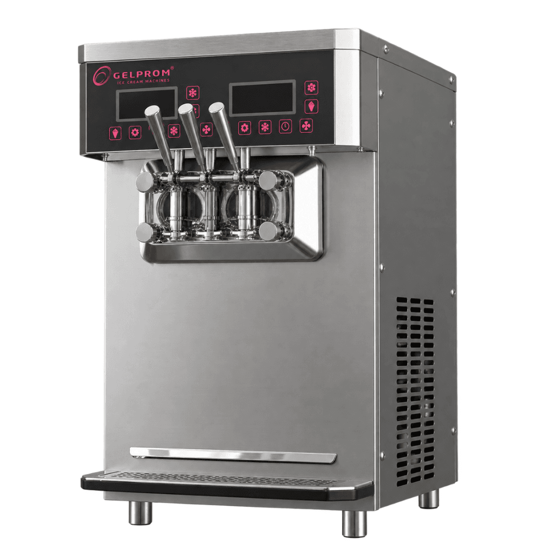 Máquina profesional de helado suave GP300DC/T-AP-D – doble sistema, bomba y Defrost