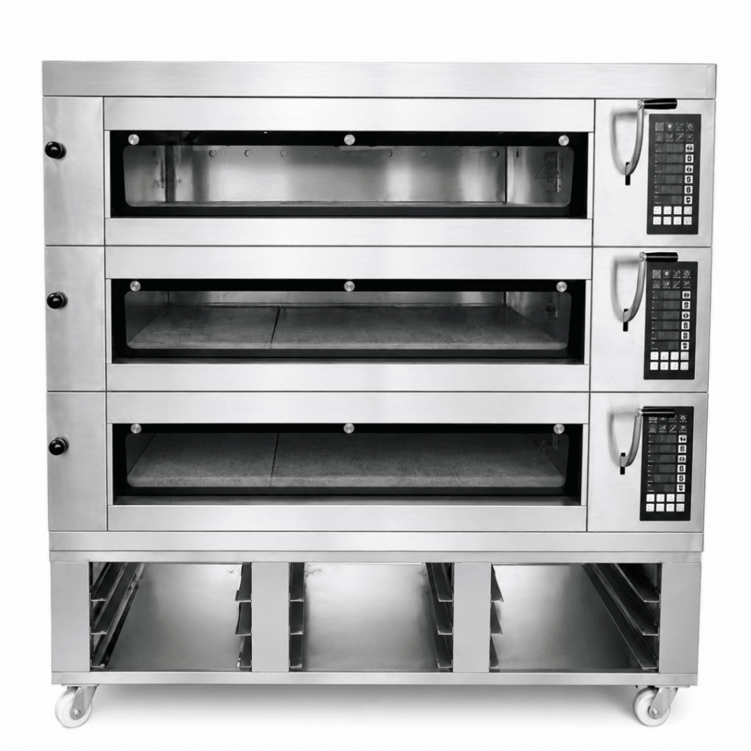 Horno Eléctrico Piso Estilo Europeo 3 Cámaras 9 Bandejas con Vapor, Piedra y Campanas S-E303F - FULL