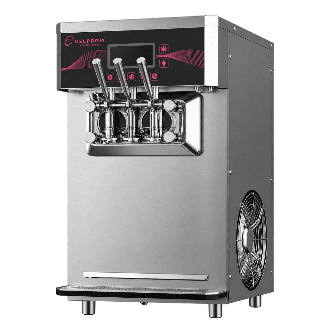 Máquina profesional de helado suave GP300T-D – sobremesa, 2 sabores + mix, Defrost