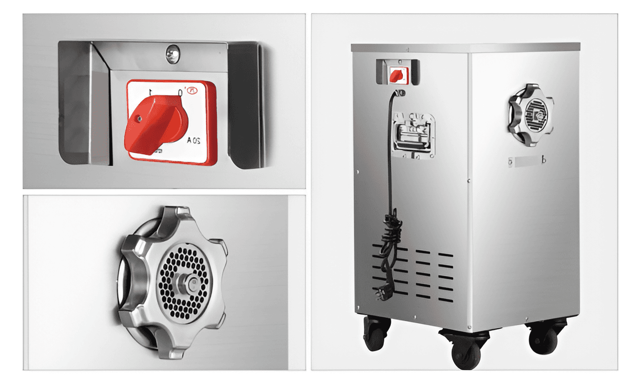 Picadora de Carne Industrial 220 kg/h para Carnicerías | Diseño Cóncavo-Convexo 2200W OT-3-DJ22