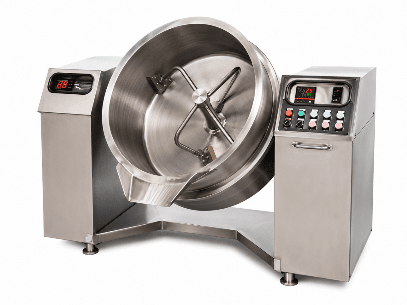 600 L Steam Tilting Kettle/Pan with Hydraulic Tilt, Planetary Mixer and PLC - FULL