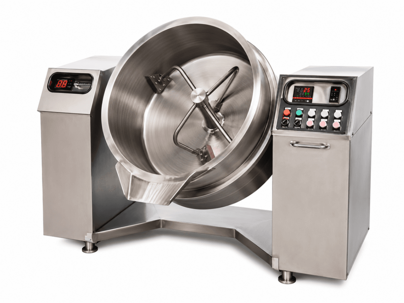 400 L Steam Tilting Kettle/Pan with Hydraulic Tilt, Planetary Mixer and PLC - FULL