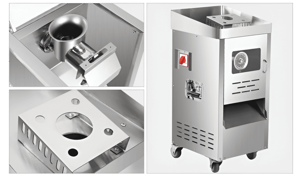 Picadora de Carne Industrial 250 kg/h para Carnicerías | Tolva Desmontable 2200W PT-3-DJ32